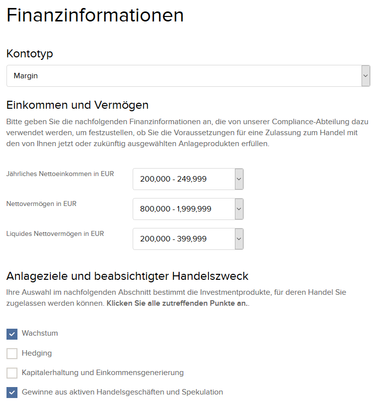 Informationen zu Einkommen und Vermögen