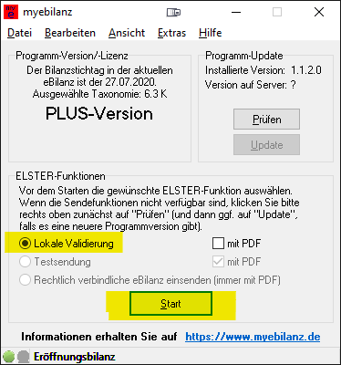 Lokale Validierung starten
