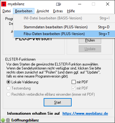 Fibu-Daten bearbeiten aufrufen